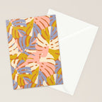 Color Block Monstera Pink + Lavender Stationery Card Gallery Image 2