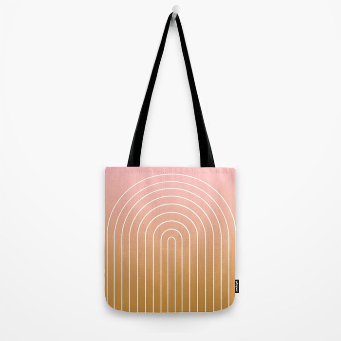 Ombre Arch XIII Pastel Sunset Gradient Modern Geometric Lines Tote Bag Gallery Image 2