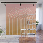 Ombre Arch XIII Pastel Sunset Gradient Modern Geometric Lines Wall Mural Gallery Image 1