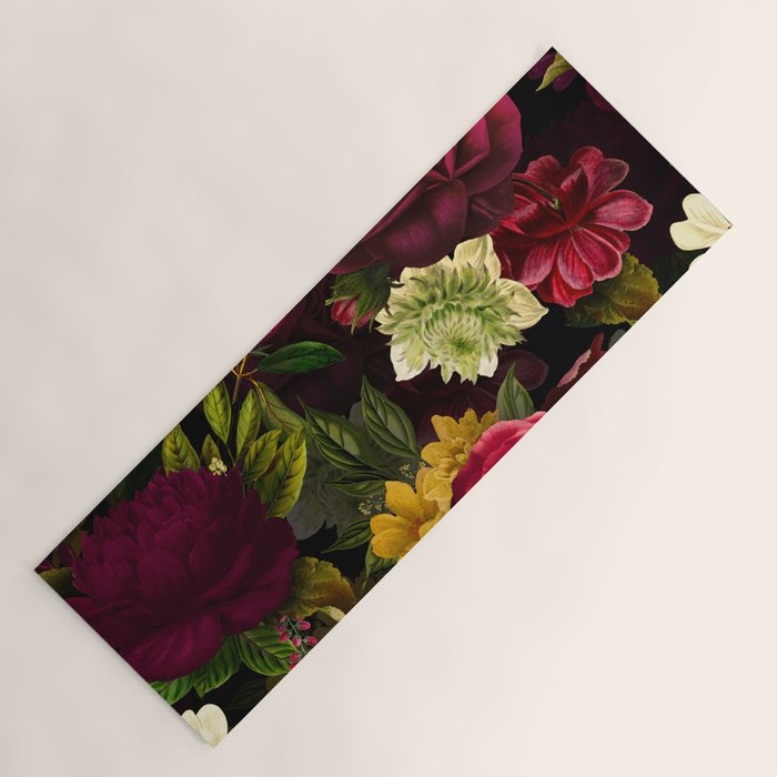 Vintage & Shabby Chic - Mystical Night Roses Bouquet Yoga Mat Gallery Image 1
