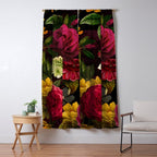 Vintage & Shabby Chic - Mystical Night Roses Bouquet Window Curtain Gallery Image 5