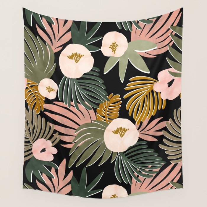 Floral garden tropical 7F Wall Tapestry Gallery Image 4