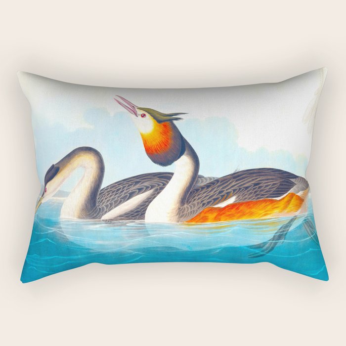 Great Crested Grebe Bird Rectangular Pillow Gallery Image 1