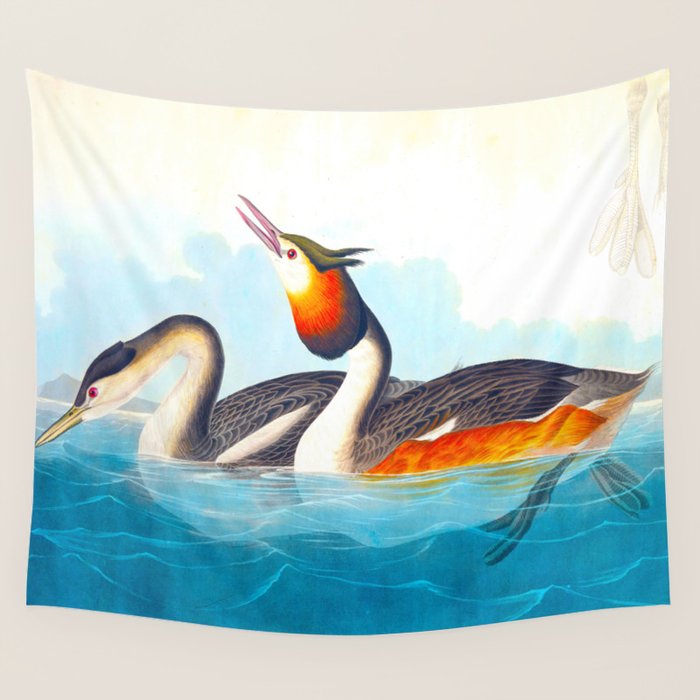 Great Crested Grebe Bird Wall Tapestry Gallery Image 4