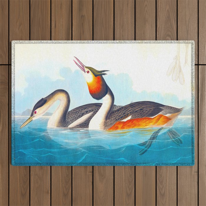 Great Crested Grebe Bird Outdoor Rug Gallery Image 1