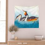 Great Crested Grebe Bird Wall Tapestry Gallery Image 2