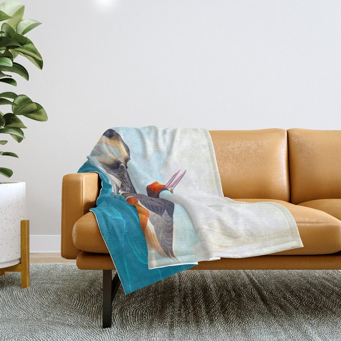 Great Crested Grebe Bird Throw Blanket Gallery Image 1