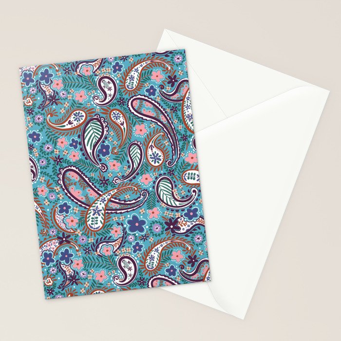 Whimsical Paisley Dance Stationery Card Gallery Image 2