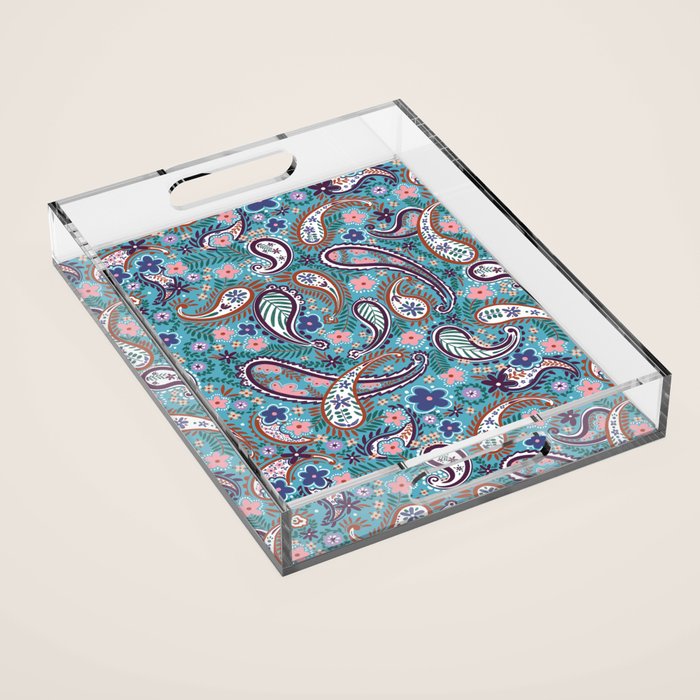 Whimsical Paisley Dance Acrylic Tray Gallery Image 1
