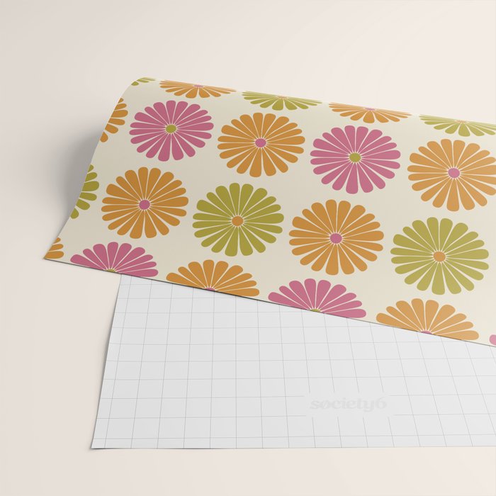 Retro Summer Daisies VIII Wrapping Paper Gallery Image 2