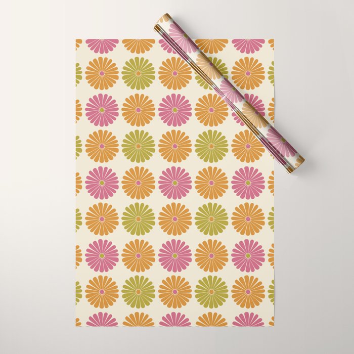 Retro Summer Daisies VIII Wrapping Paper Gallery Image 1