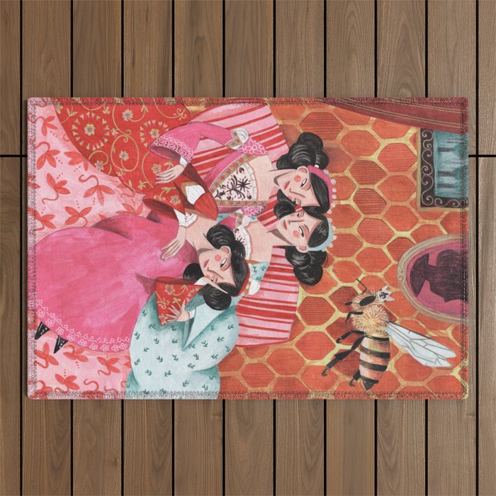 Fairytale Folktale insect The Queen Bee Outdoor Rug Gallery Image 1