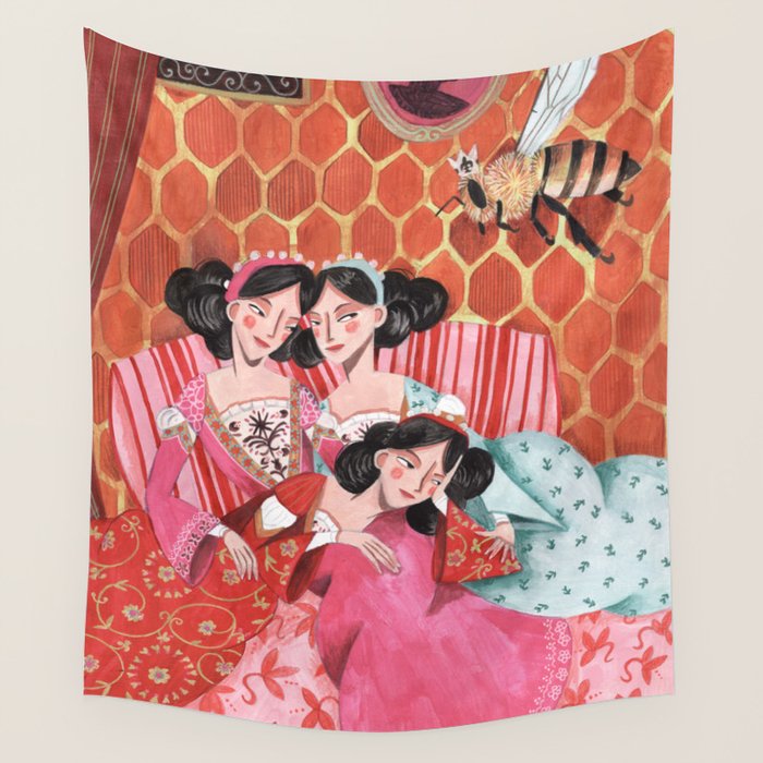 Fairytale Folktale insect The Queen Bee Wall Tapestry Gallery Image 1