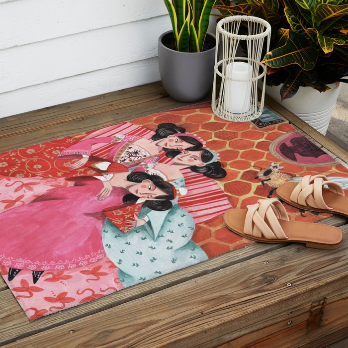 Fairytale Folktale insect The Queen Bee Outdoor Rug Gallery Image 2