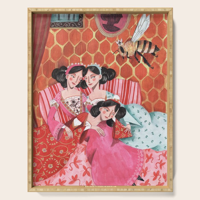 Fairytale Folktale insect The Queen Bee Serving Tray Gallery Image 1