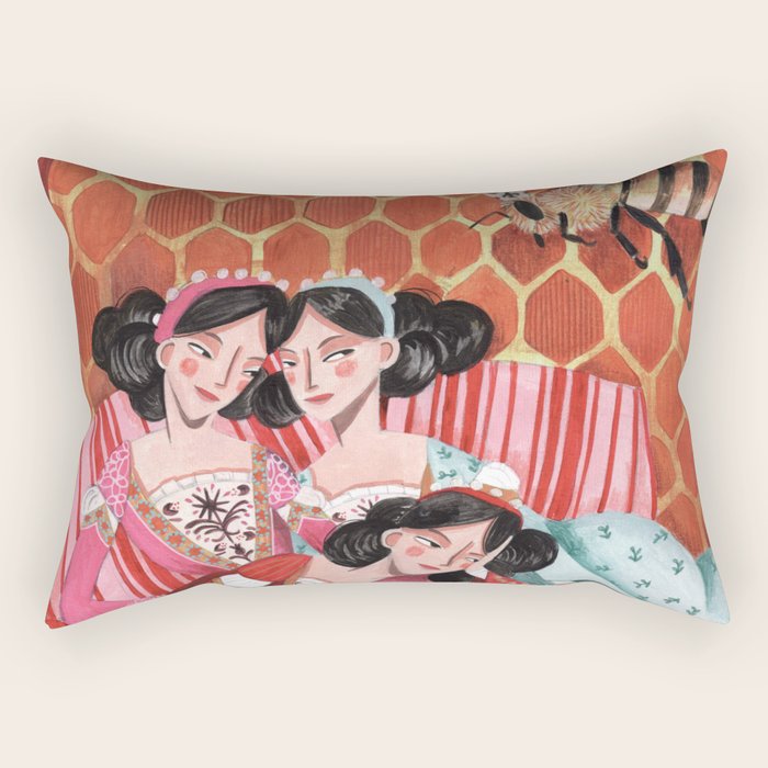Fairytale Folktale insect The Queen Bee Rectangular Pillow Gallery Image 2