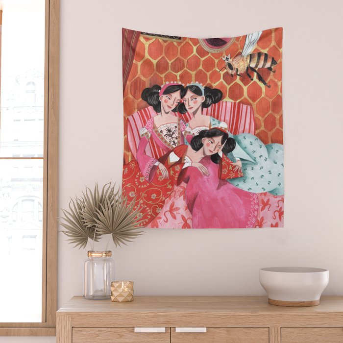 Fairytale Folktale insect The Queen Bee Wall Tapestry Gallery Image 2