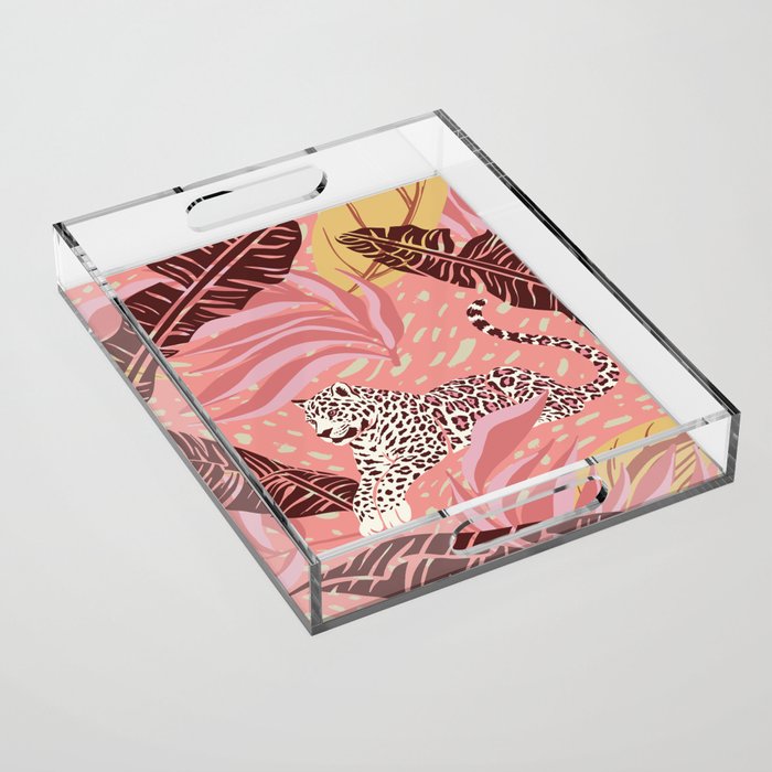 Leopard Crush Pink Acrylic Tray Gallery Image 1