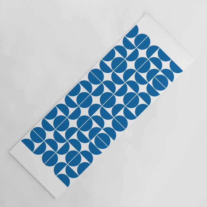 Mid Century Modern Geometric 04 Electric Blue Yoga Mat Gallery Image 1