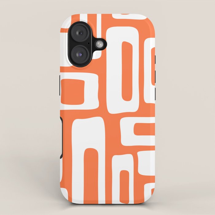 Retro Mid Century Modern Abstract Pattern 335 Orange iPhone Case Gallery Image 1