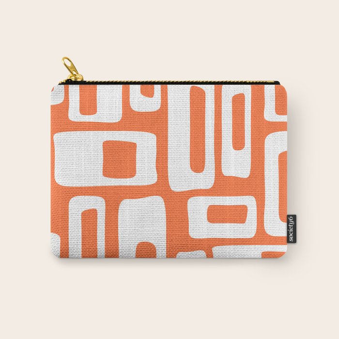 Retro Mid Century Modern Abstract Pattern 335 Orange Carry All Pouch Gallery Image 1