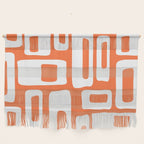 Retro Mid Century Modern Abstract Pattern 335 Orange Wall Hanging Gallery Image 1
