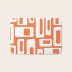 Retro Mid Century Modern Abstract Pattern 335 Orange Bath Mat Gallery Image 1