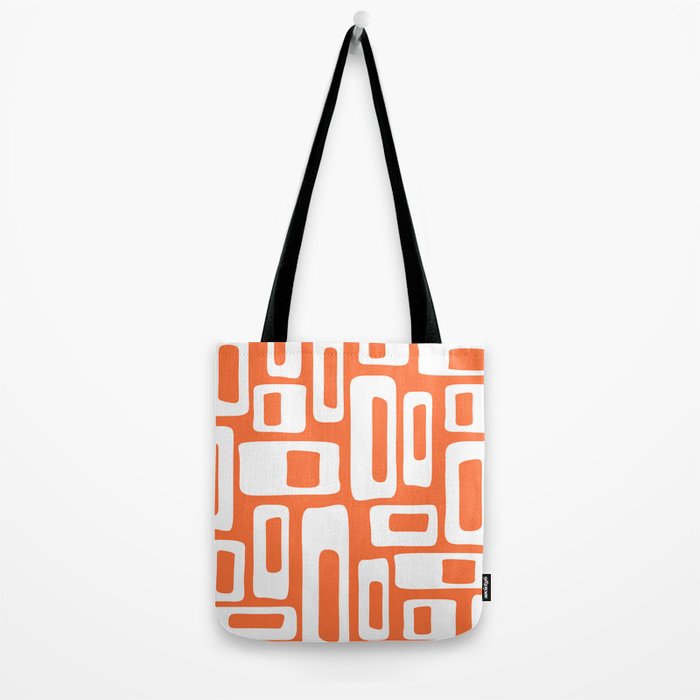 Retro Mid Century Modern Abstract Pattern 335 Orange Tote Bag Gallery Image 2