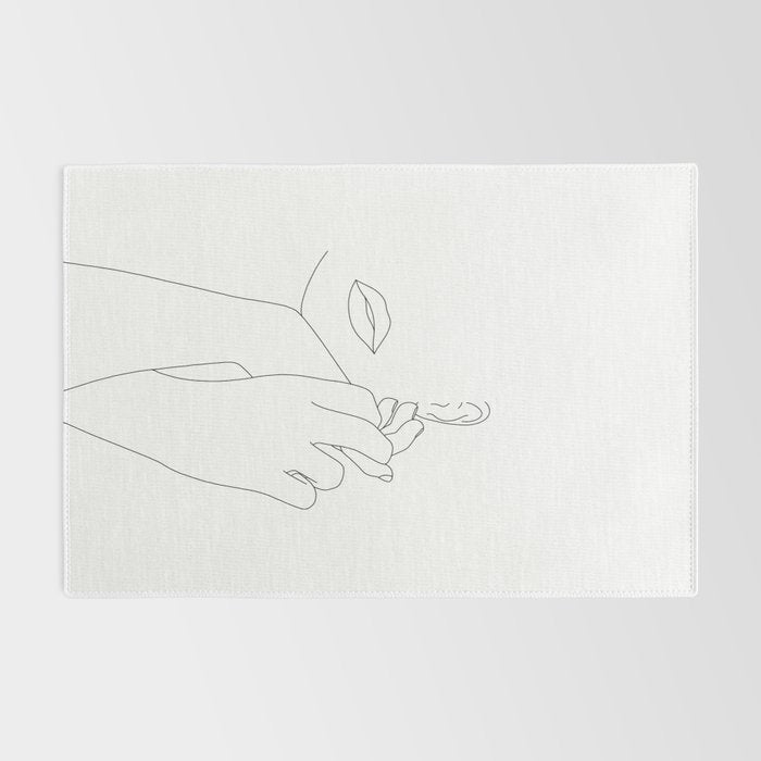 Minimalist face illustration - Fleur Rug Gallery Image 2