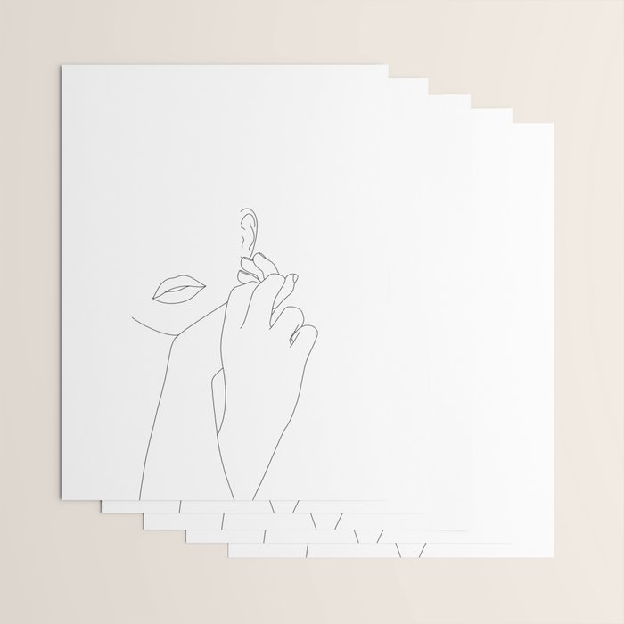 Minimalist face illustration - Fleur Wrapping Paper Gallery Image 3