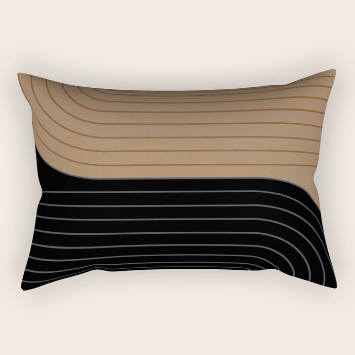 Two Tone Line Curvature XXXVI Rectangular Pillow Gallery Image 1