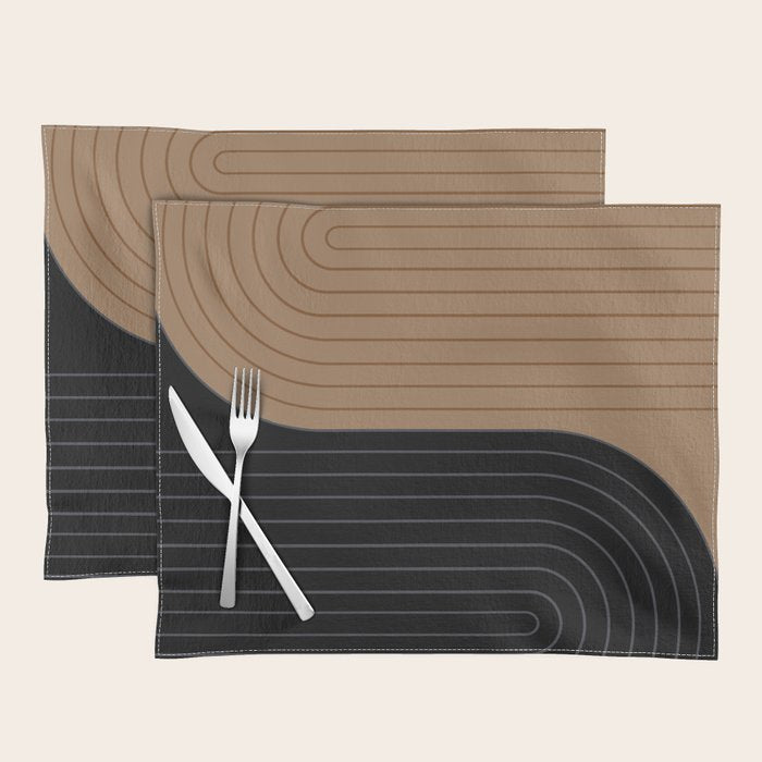 Two Tone Line Curvature XXXVI Placemat Gallery Image 1