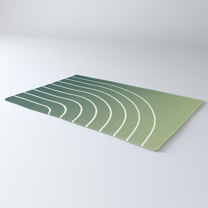 Ombre Arch XIV Green Gradient Modern Geometric Lines Rug Gallery Image 3