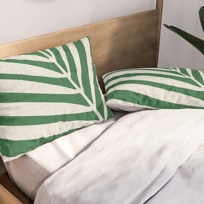 Minimalist Palm Leaf Pillow Sham Gallery Image 2