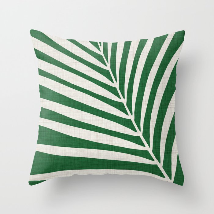 Minimalist Palm Leaf Throw Pillow Gallery Image 6