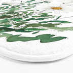 white Margaret daisy watercolor Bath Mat Gallery Image 3