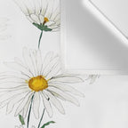 white Margaret daisy watercolor Wall Tapestry Gallery Image 3