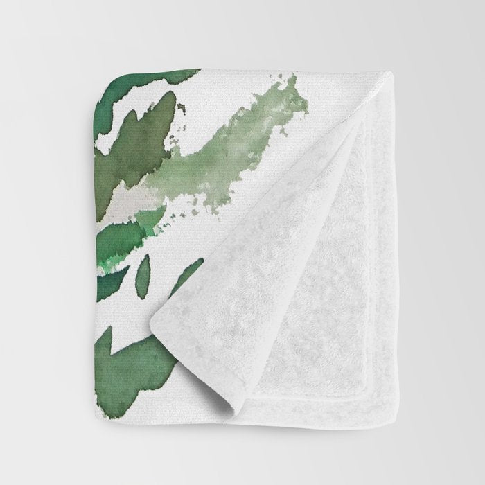 white Margaret daisy watercolor Throw Blanket Gallery Image 3