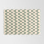 Retro Mid Century Modern Waves in Sage Green Rug Gallery Image 2