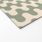 Retro Mid Century Modern Waves in Sage Green Welcome Mat Gallery Image 2