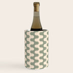 Retro Mid Century Modern Waves in Sage Green Wine Chiller Gallery Image 2