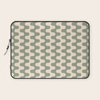 Retro Mid Century Modern Waves in Sage Green Laptop Sleeve Gallery Image 1