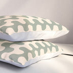 Retro Mid Century Modern Waves in Sage Green Pillow Sham Gallery Image 3