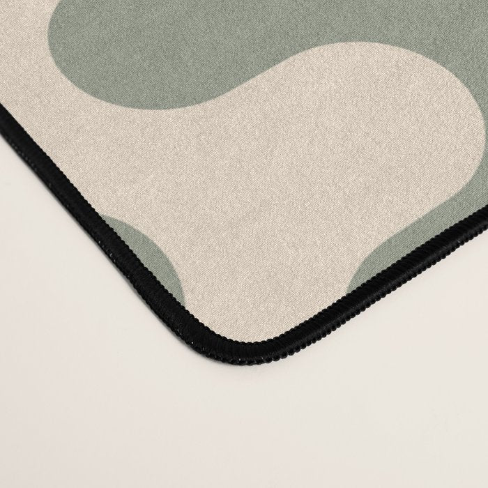 Retro Mid Century Modern Waves in Sage Green Desk Mat Gallery Image 4