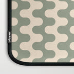 Retro Mid Century Modern Waves in Sage Green Laptop Sleeve Gallery Image 3