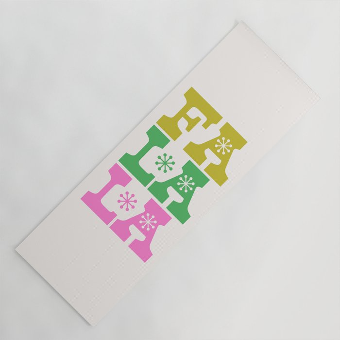 Fa La La- Pink & Green Yoga Mat Gallery Image 1