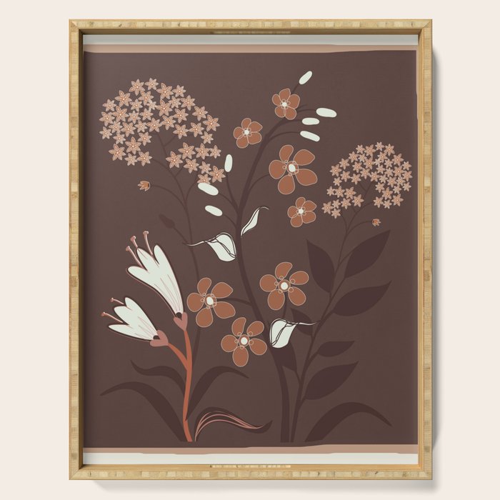 Floral Mocha 2 Serving Tray Gallery Image 1