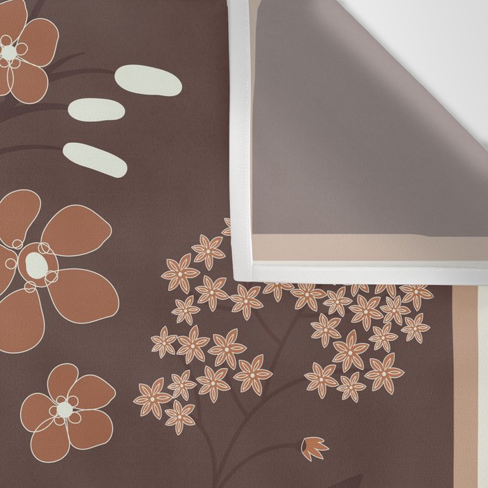 Floral Mocha 2 Wall Tapestry Gallery Image 3