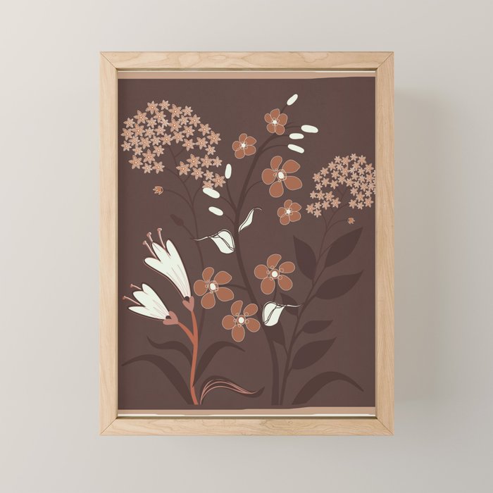 Floral Mocha 2 Mini Art Print Gallery Image 1