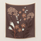 Floral Mocha 2 Wall Tapestry Gallery Image 4